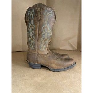 Justin Brown Women’s Leather Cowboy Western Boots size 10 B Leather L2552